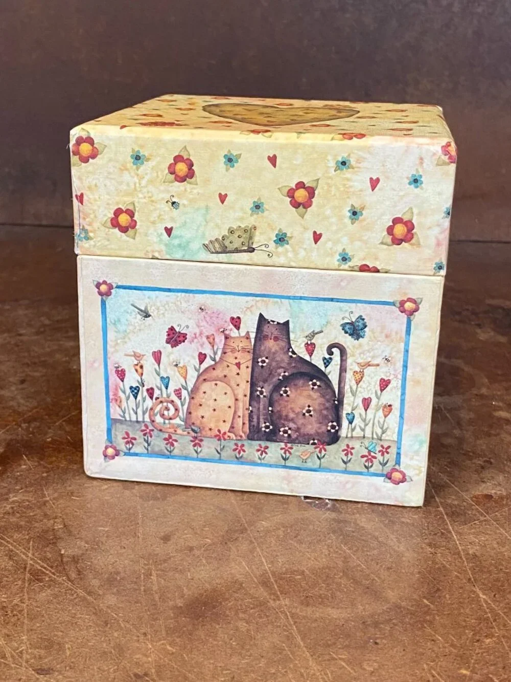 Y2K 2001 Curious Cats Decorative Box Bob's Boxes Debi Hron R.A. Lang Card Co